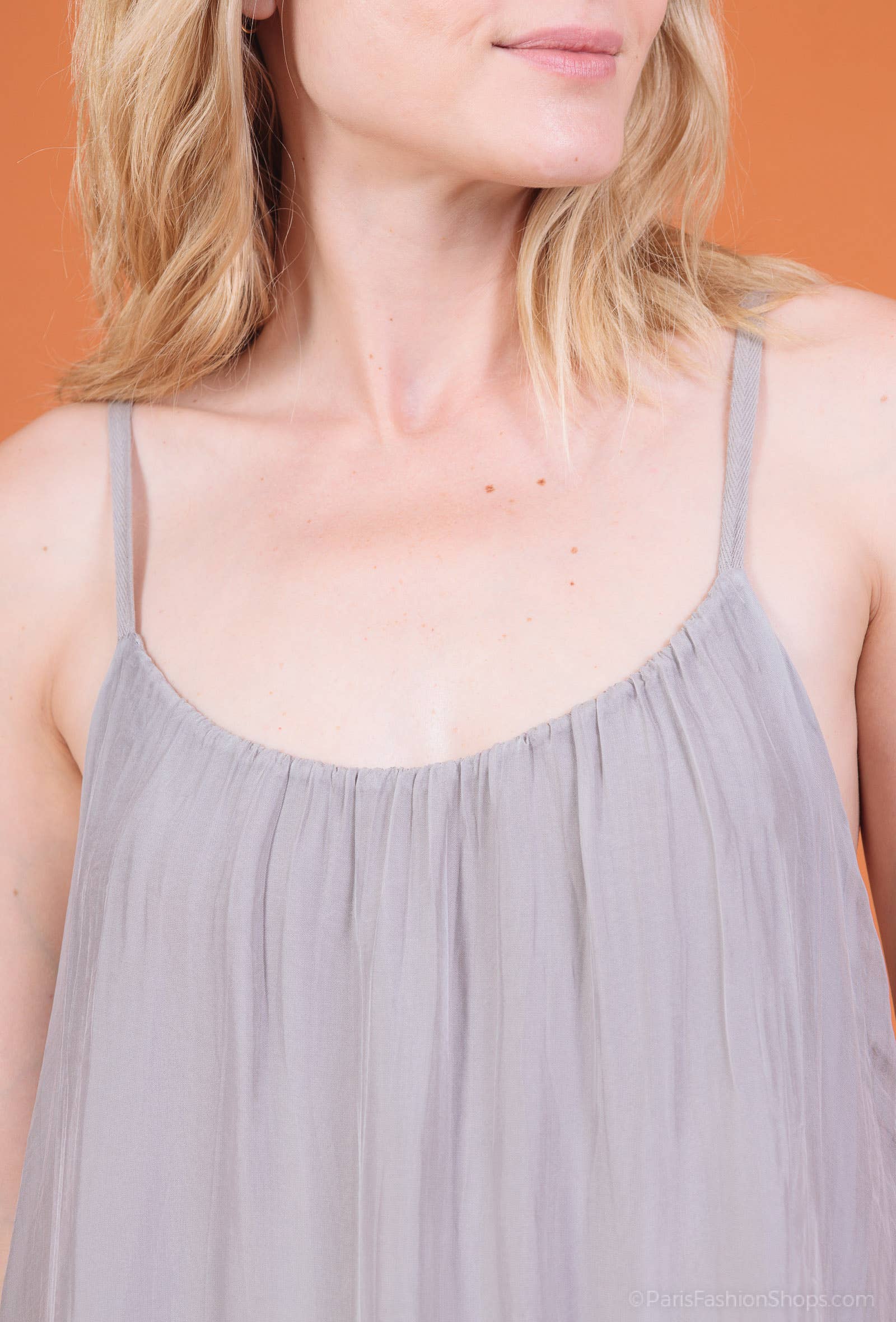 Shyloh - Wholesale Dress - Women's - Long silk dress with adjustable straps 3048025