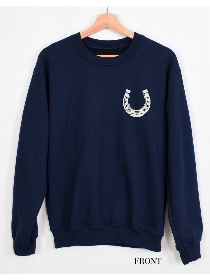Ali Dee - Wholesale Graphic Sweatshirt - Women's - Heritage Horseshoe Western Sweatshirt - Navy2