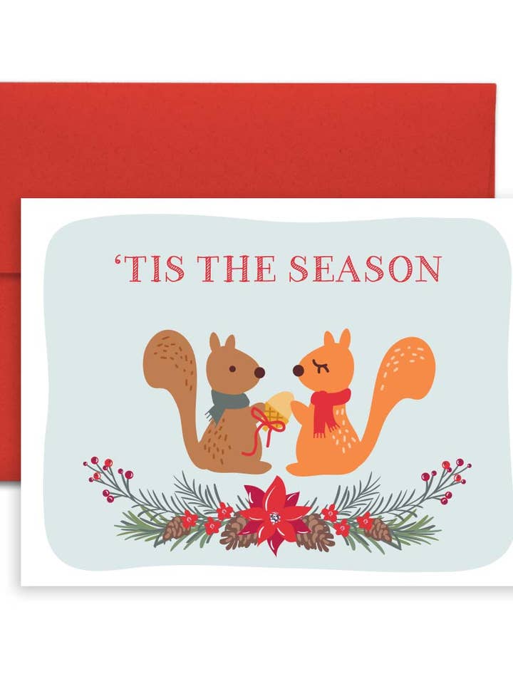 Christmas Card - Squirrels - Holiday Card - Card/Set for wholesale by The Imagination Spot