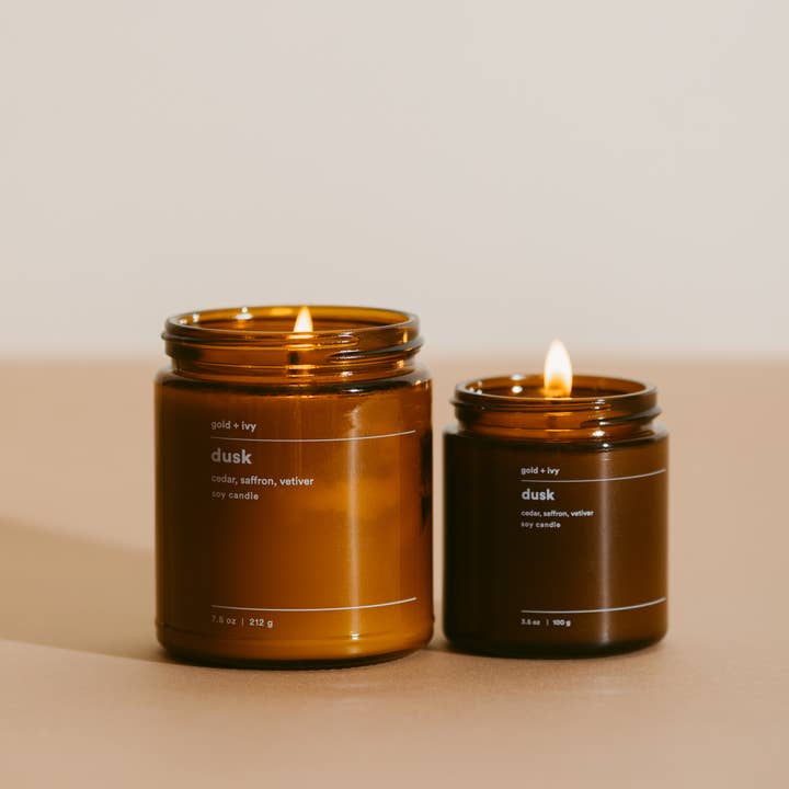 gold + ivy - Wholesale Jar/filled candle - dusk 3.5 oz. soy candle - cedar, saffron, vetiver4