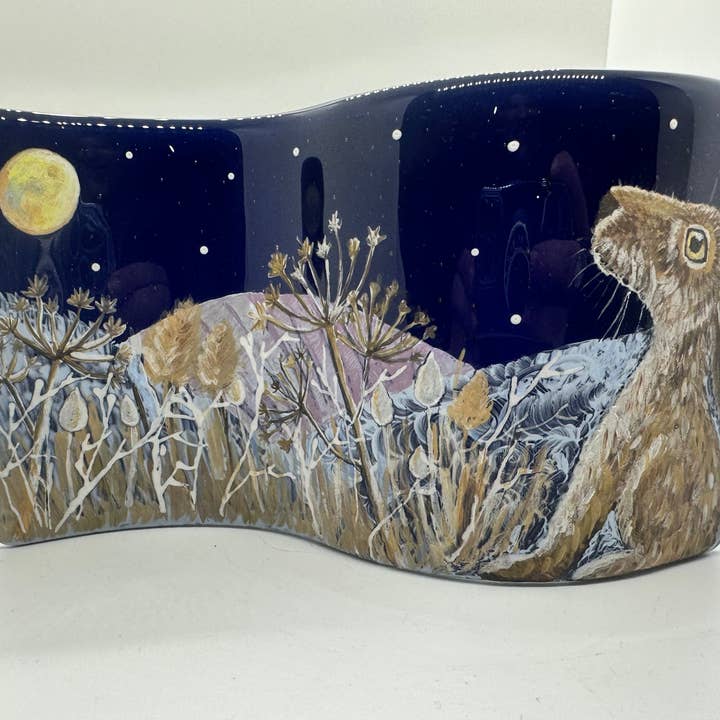 Ally Glass Studio – wholesale Decorative tabletop object – Moon Hare Midnight Meadow7