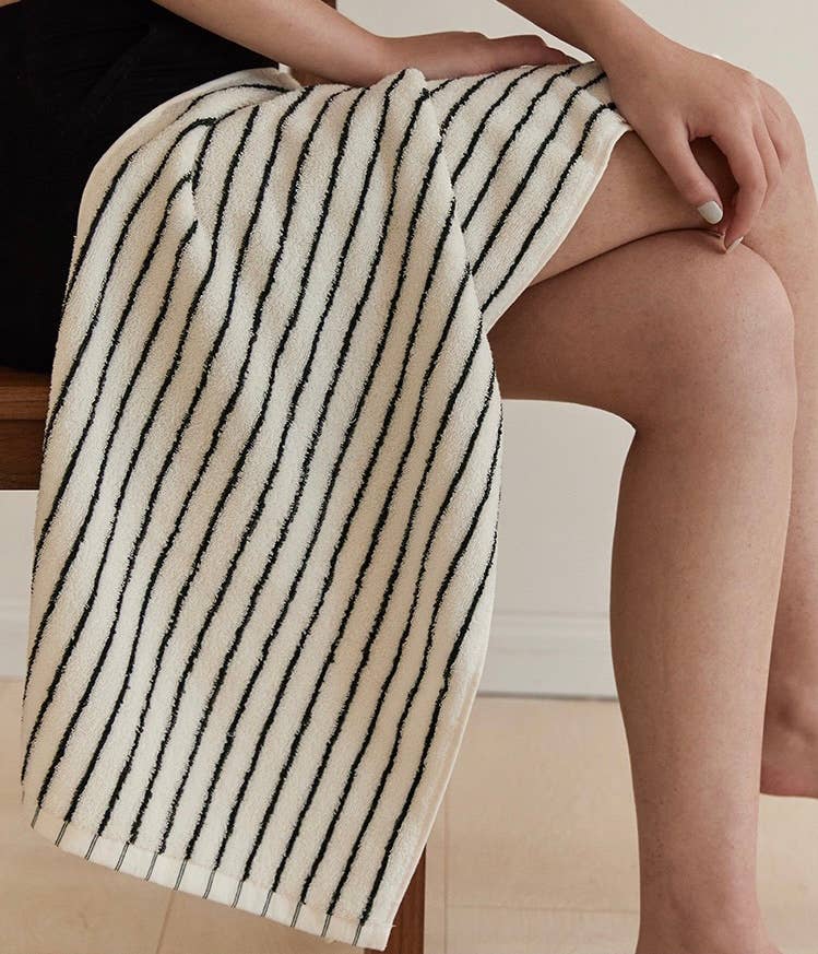 INSPECIAL HOME - Wholesale Bath Towel - Retro Style 100% Cotton Soft Absorbent Striped Bath Towel9