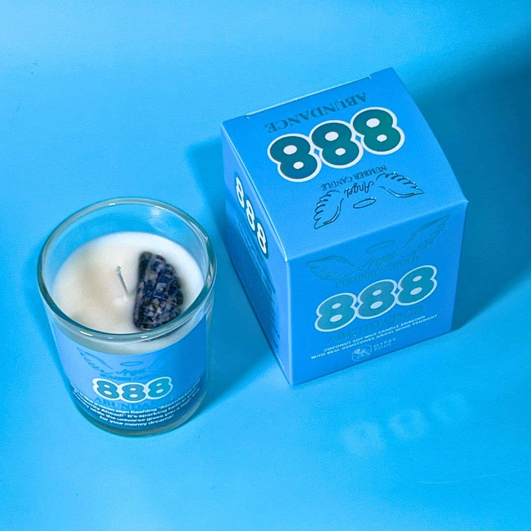 Gypsy Soul - Vente Bougie en bocal - Bougie Lotion Numéro d'Ange avec Pendentif Ange Pierre Précieuse Aile19