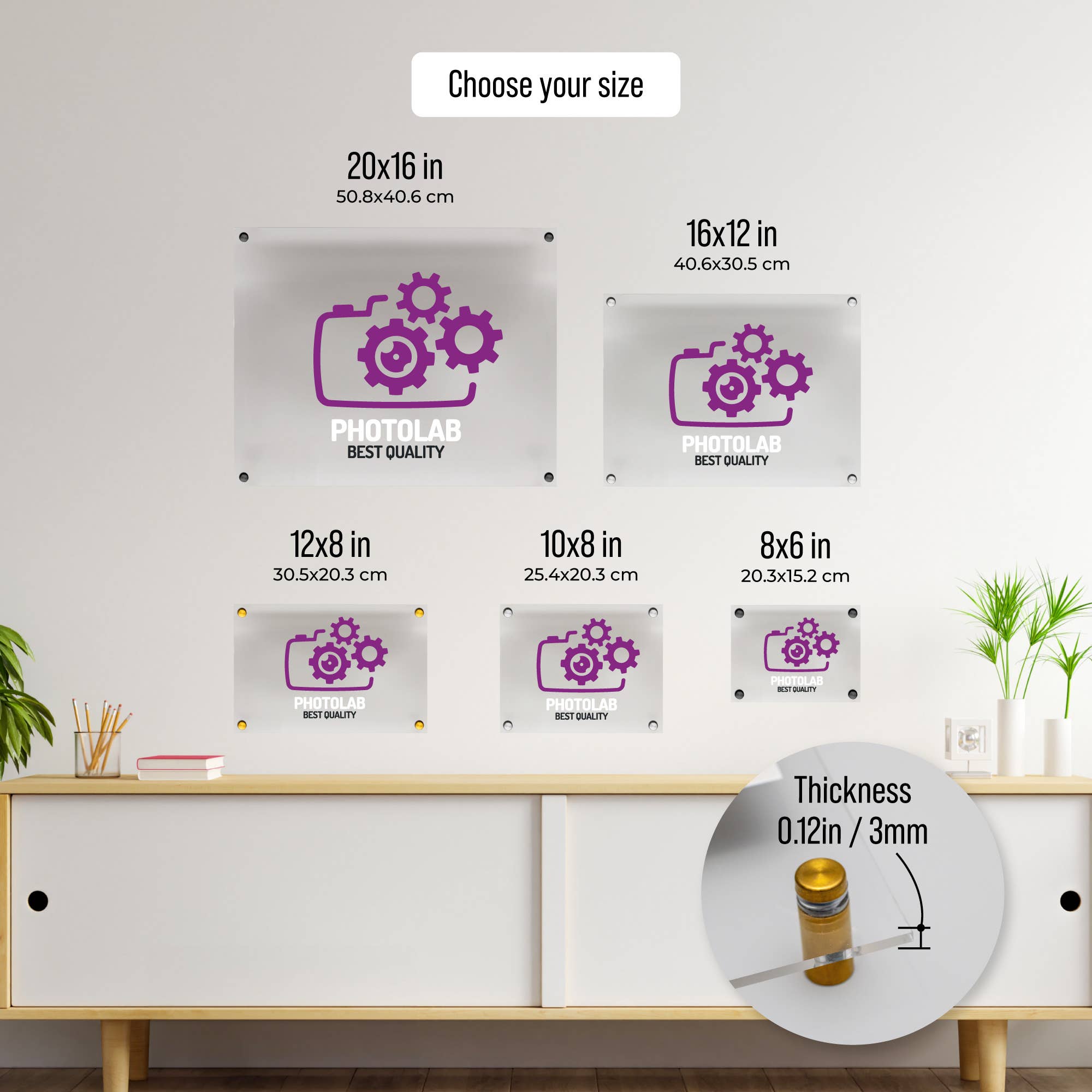 Famgraving - Wholesale Clipboard - Custom Acrylic Business Floating Logo Wall Sign Plaque4