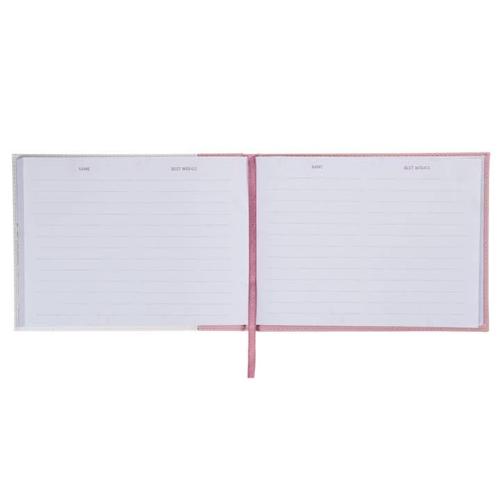 Christian Art Gifts - Vente Livre d'or - Livre d'hôtes Pink/White Floral Mr. & Mrs.4