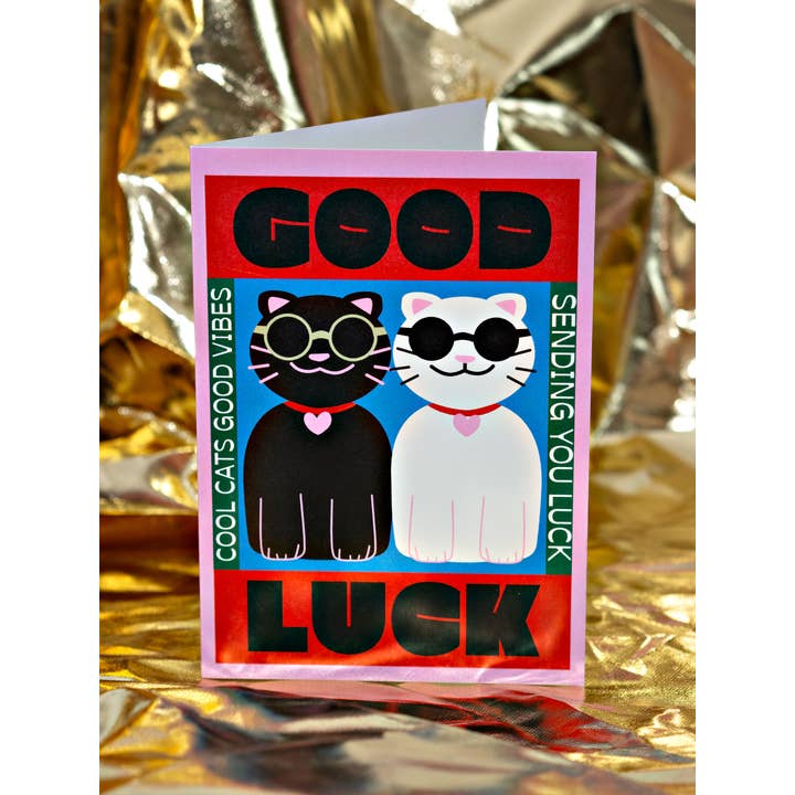 Good Thanks Paper - Wholesale Good Luck Card - Good Luck Cats Card3