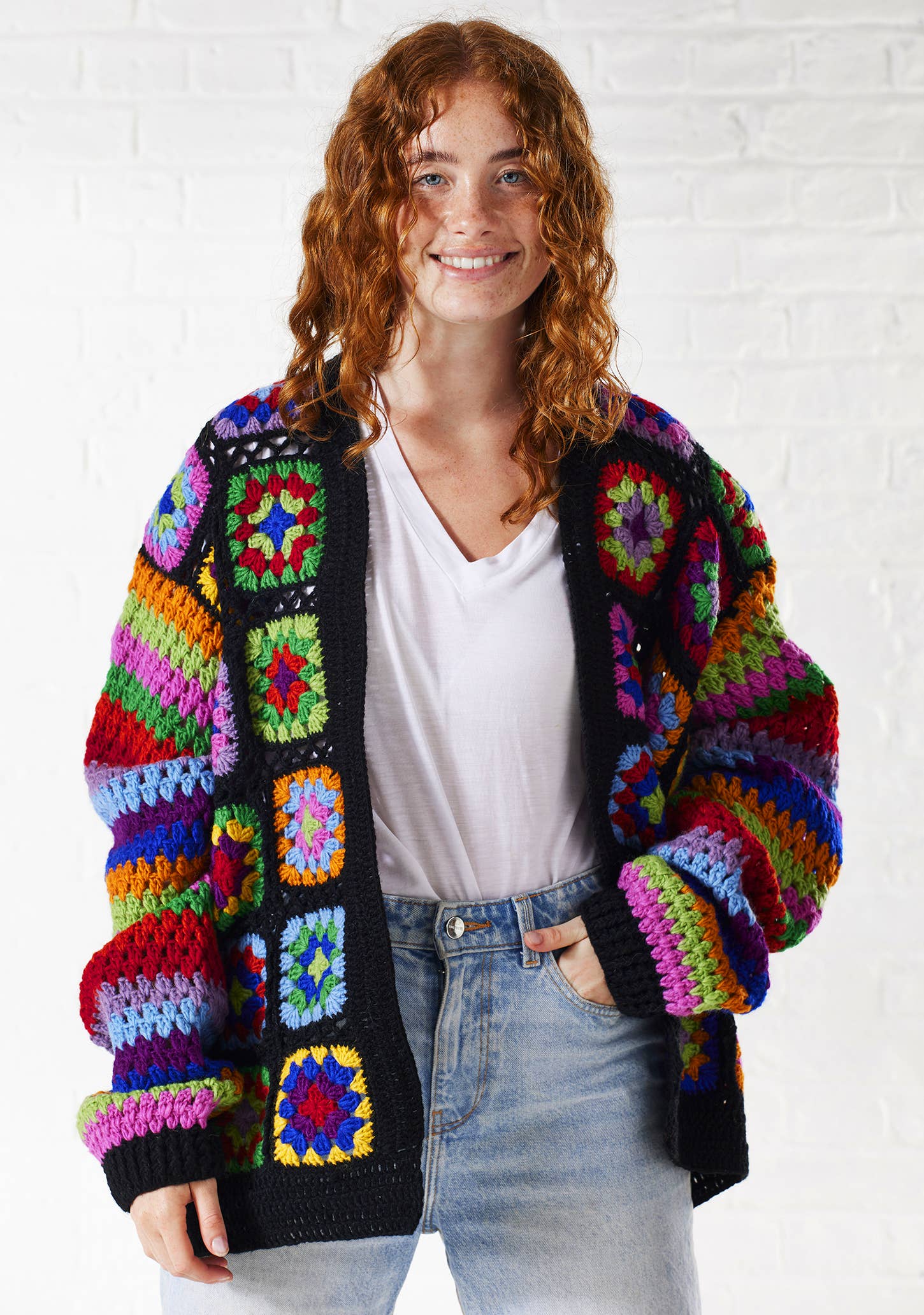 Namaste - Wholesale Cardigan - Women's - Crochet Rainbow Cardigan1
