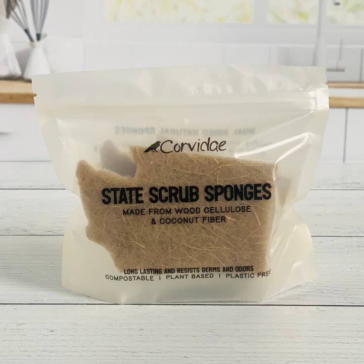 Washington State Scheuerschwamm - 2er-Set für den Großhandel von Corvidae drawings & designs