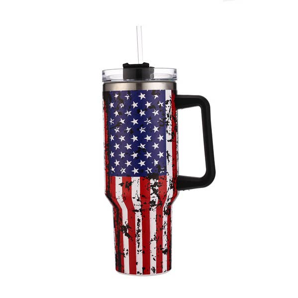 Nima Accessories Inc – wholesale Insulated mug/tumbler – American Flag Printed Two Toned 40 Oz Tumbler Cup0