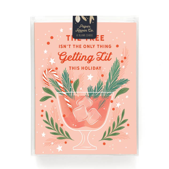 Getting Lit Holiday Card - Box Set of 8 for wholesale by Paper Raven Co.