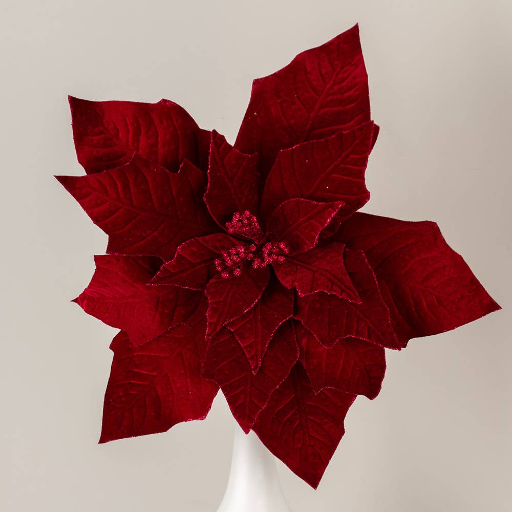 Factory Direct Craft - Vente Fleurs artificielles - Poinsettia en velours artificiel géant de 16" de diamètre - Choisissez la couleur0