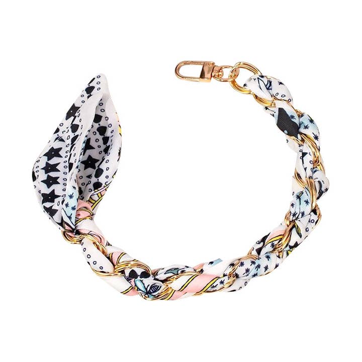 White Gold Phone Chain with Scarf Star and Heart - Short for wholesale on Faire0