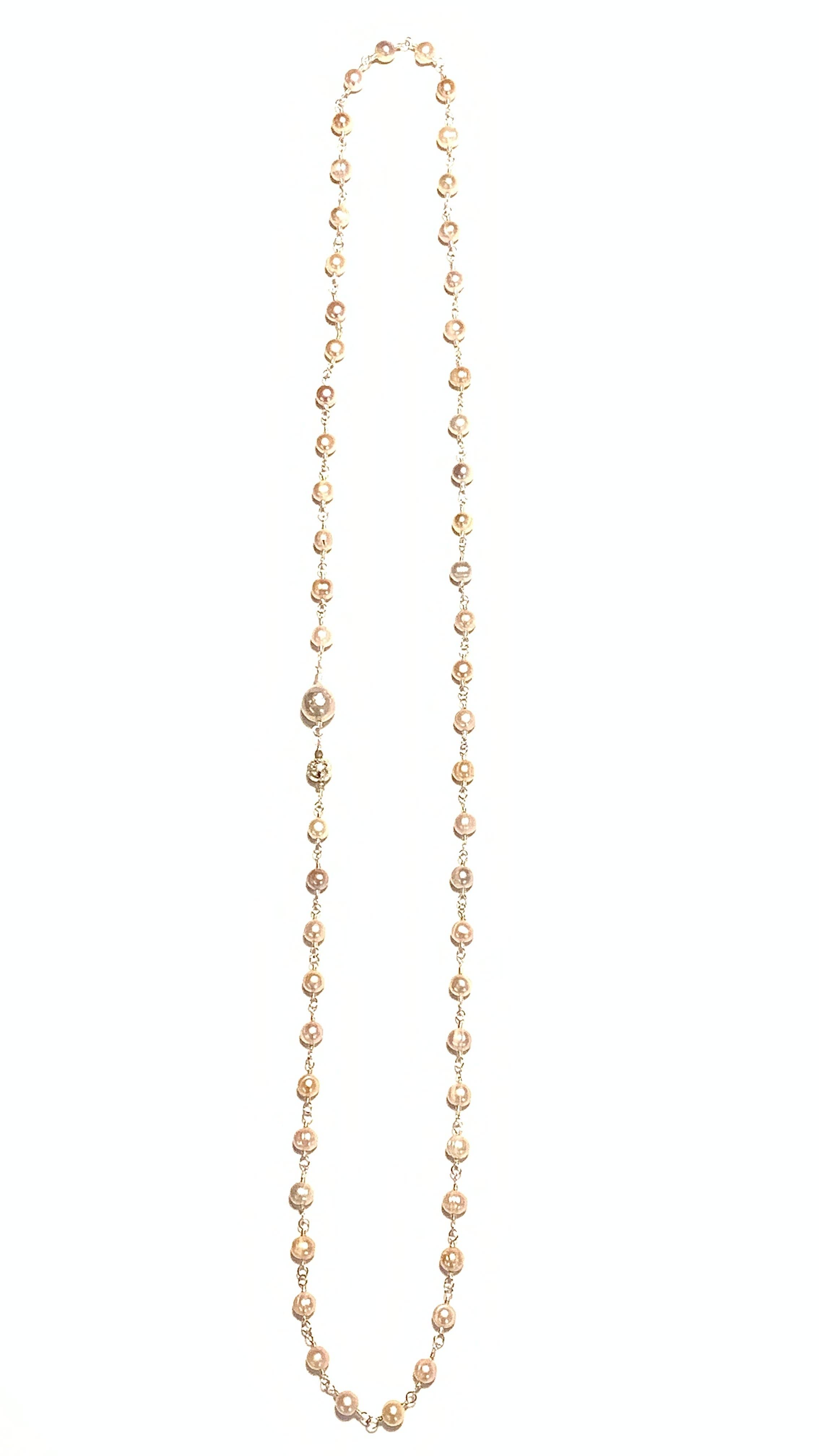 Solid Design Studios - Wholesale Beaded/Pearl Necklace - Peach Baroque Pearl, Ultra Baroque Pearl & Sterling Silver Infinity Necklace4