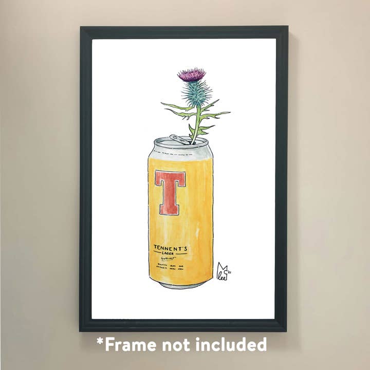 Thistles in Tennents Art Print for wholesale by Lee McGuire Art