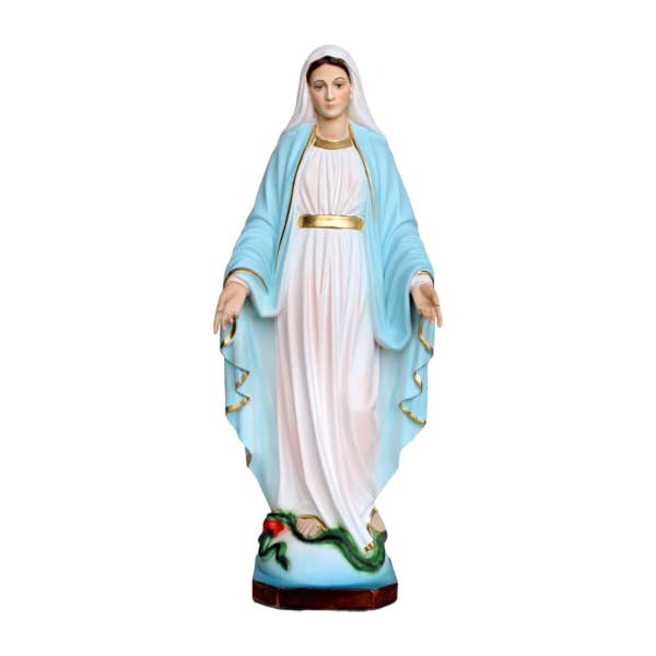 Miraculous Madonna Statue 30 cm in resin made in Italy for wholesale by ArteSacraCaravaggio