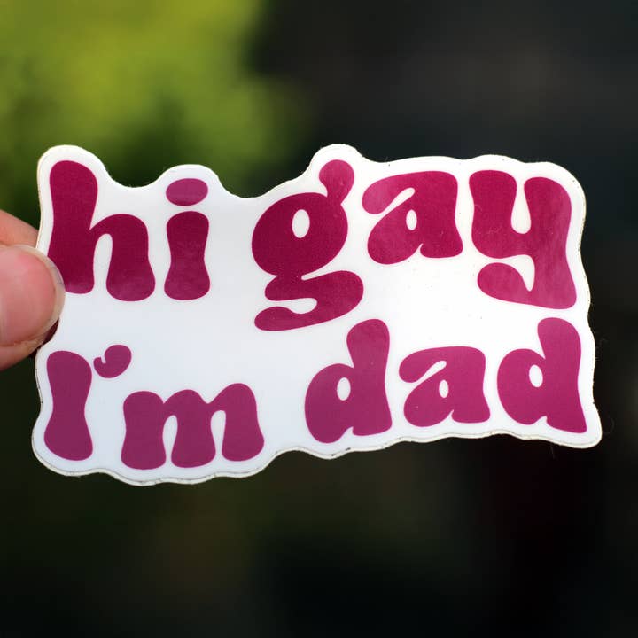 🌈 Hej bög, jag är pappa Vinylklistermärke – 3" Glansig för wholesale av Rainbow Coven Designs