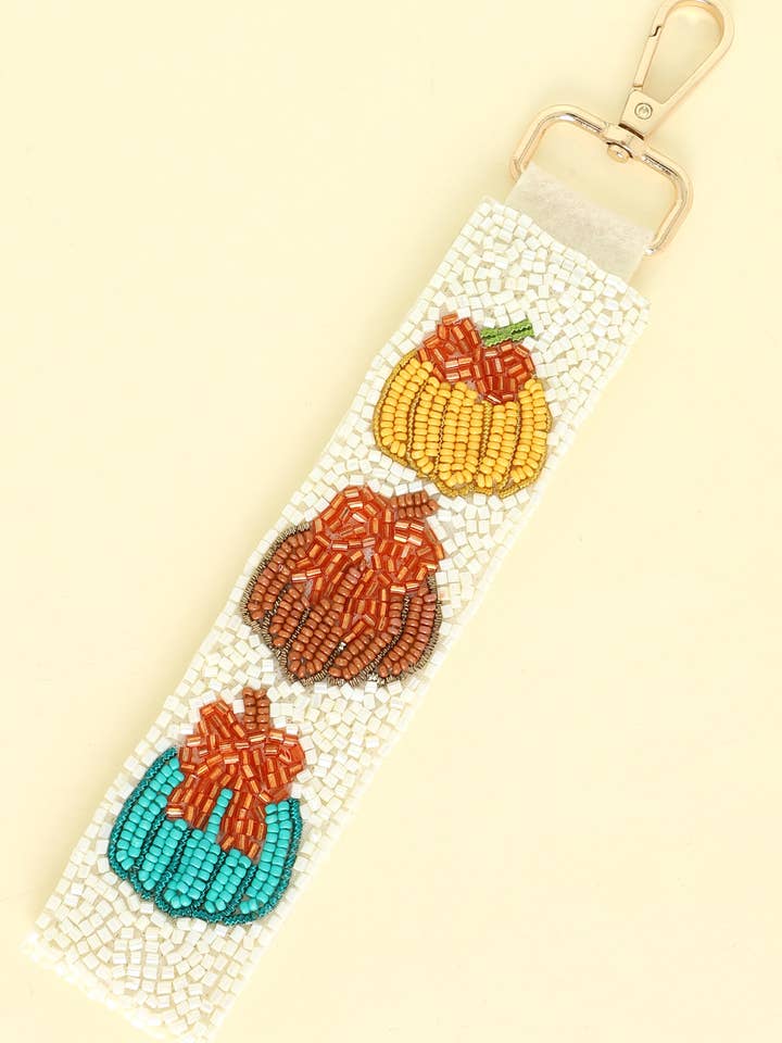 Fall Theme Decorative Seed Bead Key Chain for wholesale by SP Sophia Collection