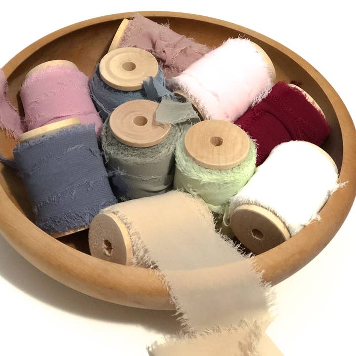 40mm Frayed Edge Chiffon Ribbon for wholesale by Add Ribbons Co.