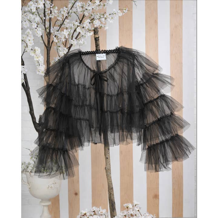 Tulle Flæsejakke, Sort for engroshandel hos Ooh! La, La! Couture