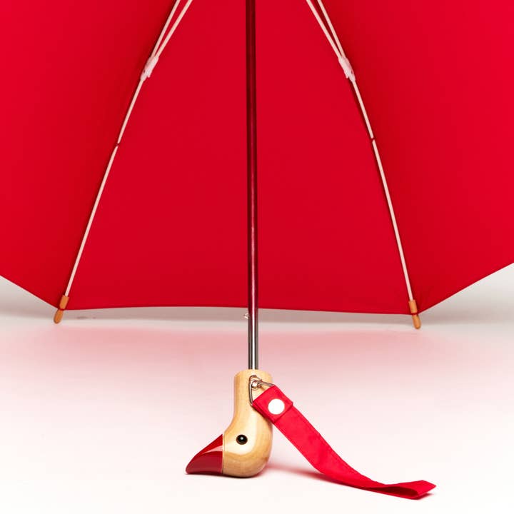 Original Duckhead USA - Wholesale Umbrella - Kids - New! Red Kids Eco-Friendly Duckling Wood Umbrella5