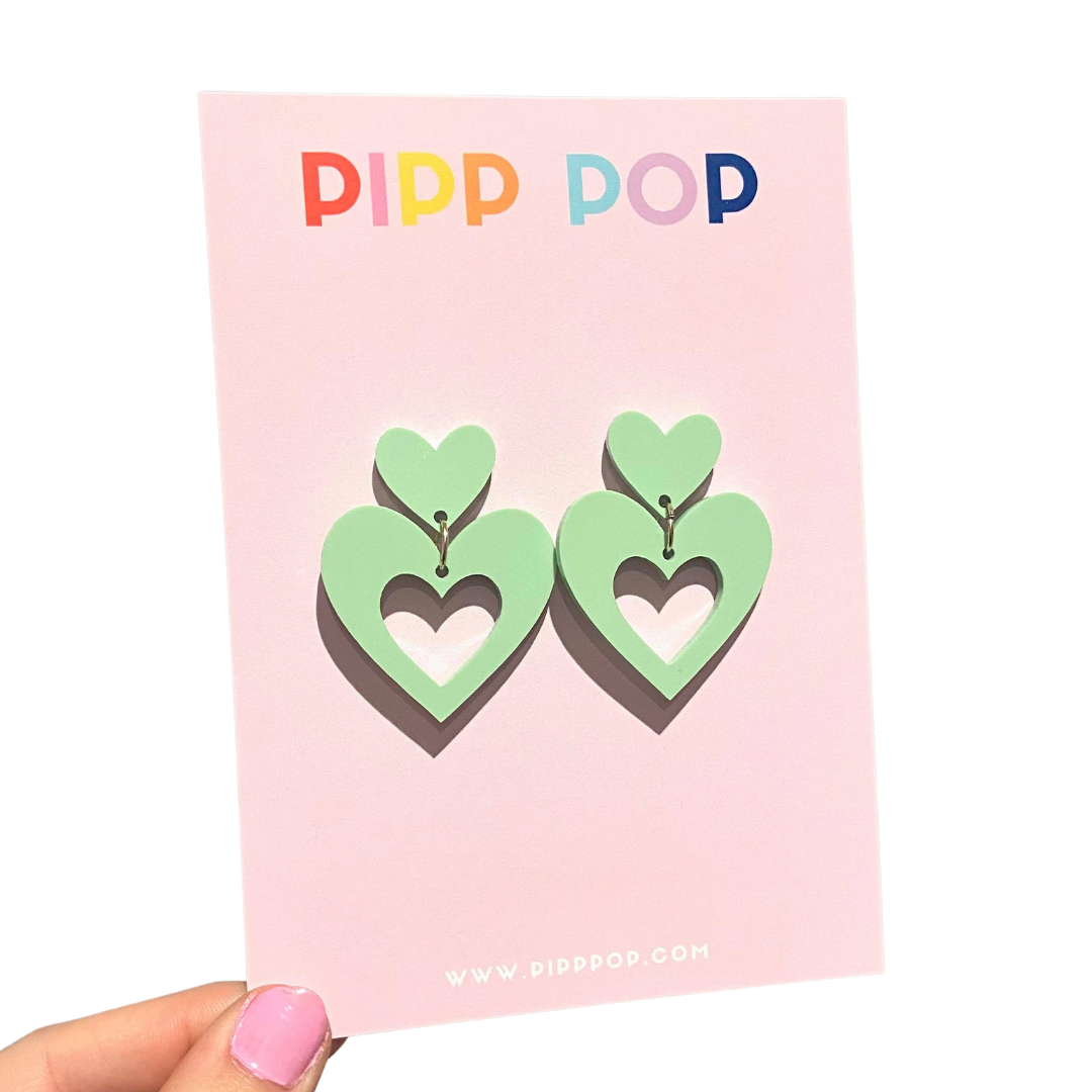 Pipp Pop - Wholesale Dangle Earrings - Big Love Dangles - 14 Colours Available5