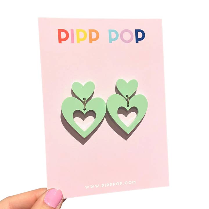 Pipp Pop - Wholesale Dangle Earrings - Big Love Dangles - 14 Colours Available5