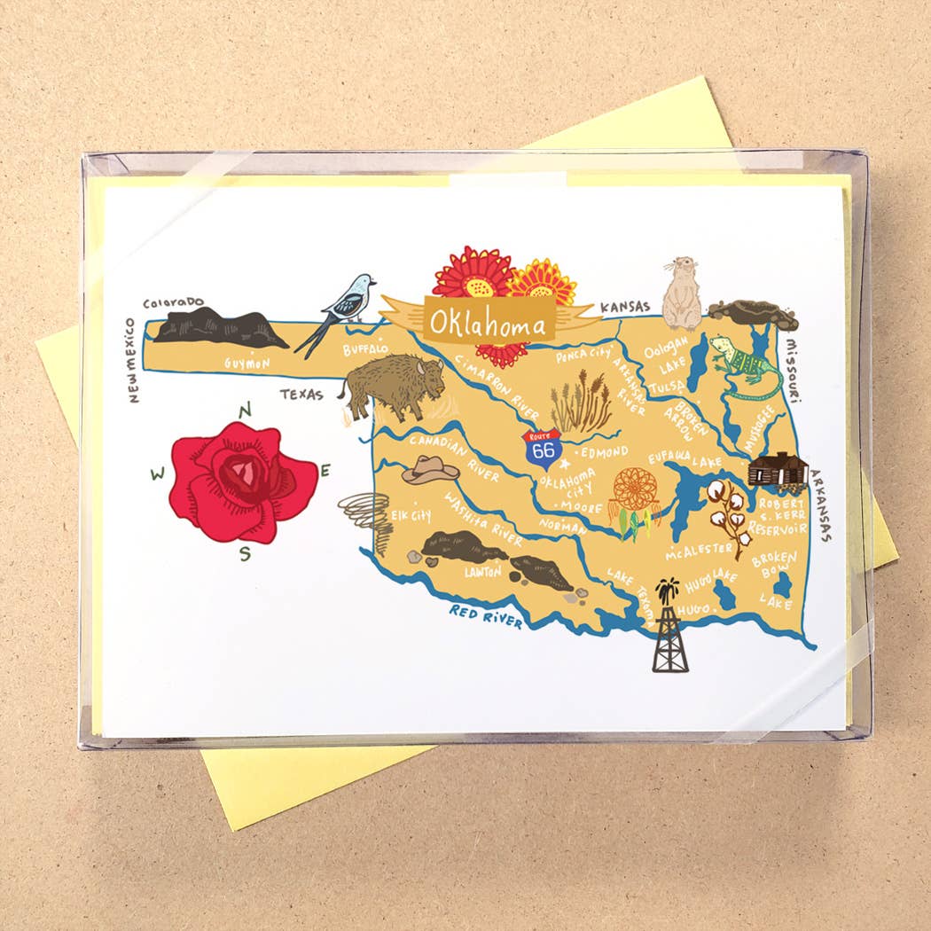 Allport Editions - Wholesale Briefpapier/indexkaartenset - Hallo USA Boxed Card-serie - ALLE 50 STATEN HIER!37