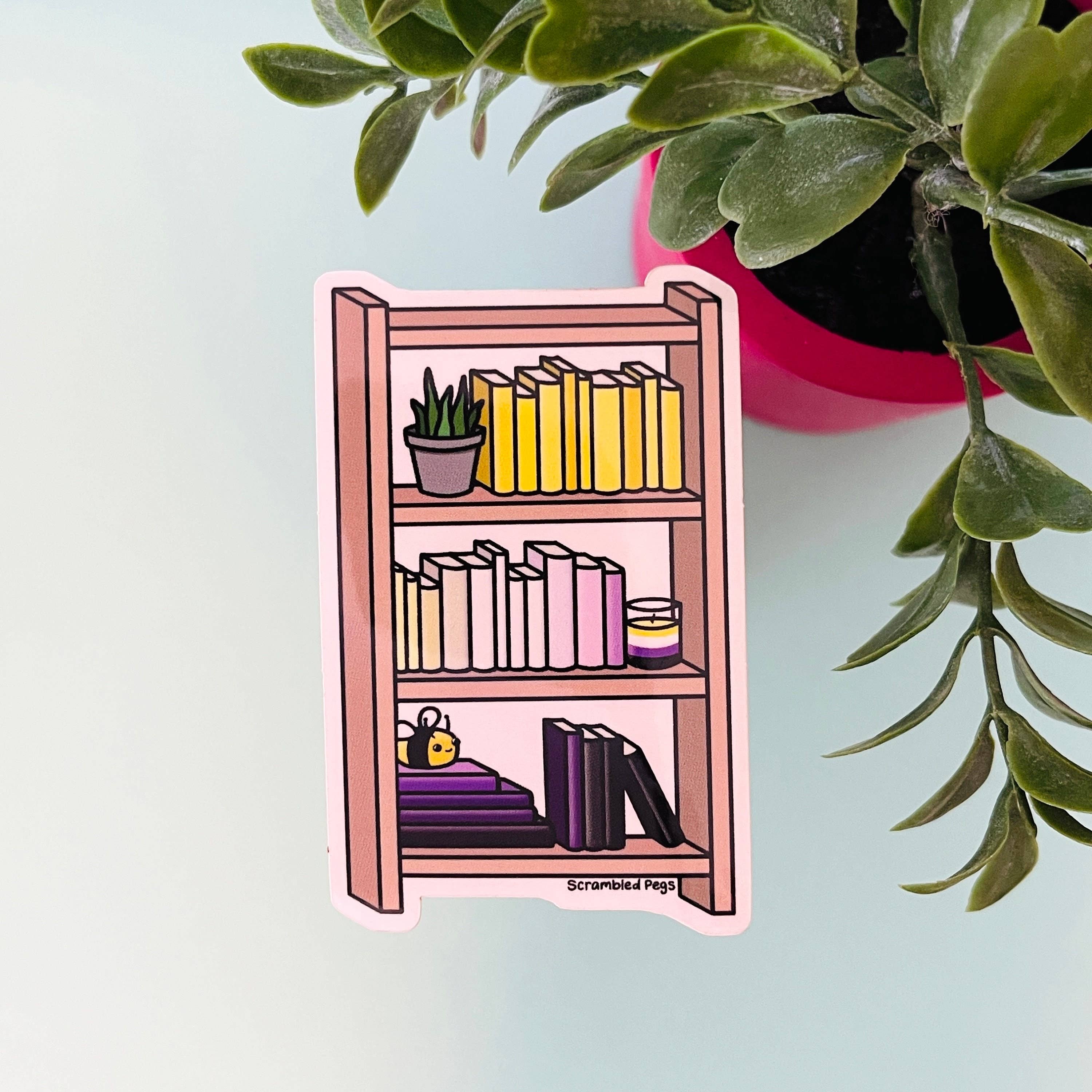 Scrambled Pegs - Wholesale Sticker - Nonbinary Pride Waterproof Sticker for Bookshelf & Laptop3