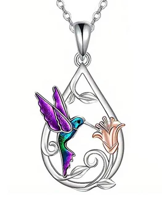 ( WX1021 ) HUMMING BIRD TEARDROP NECKLACE for wholesale by Jewelry Max
