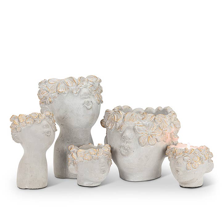 Abbott - Wholesale Plant Pot - Mini Kissing Face Planter with Gold-4" H2