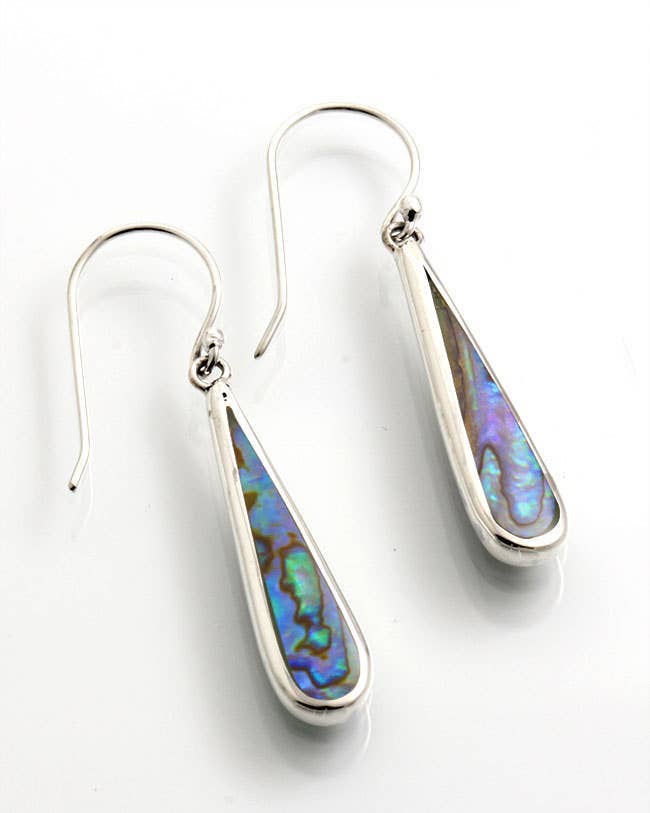 El Expreso de Oriente - Wholesale Dangle Earrings - 925 Sterling Silver Teardrop Earring and Abalone Mother of Pearl