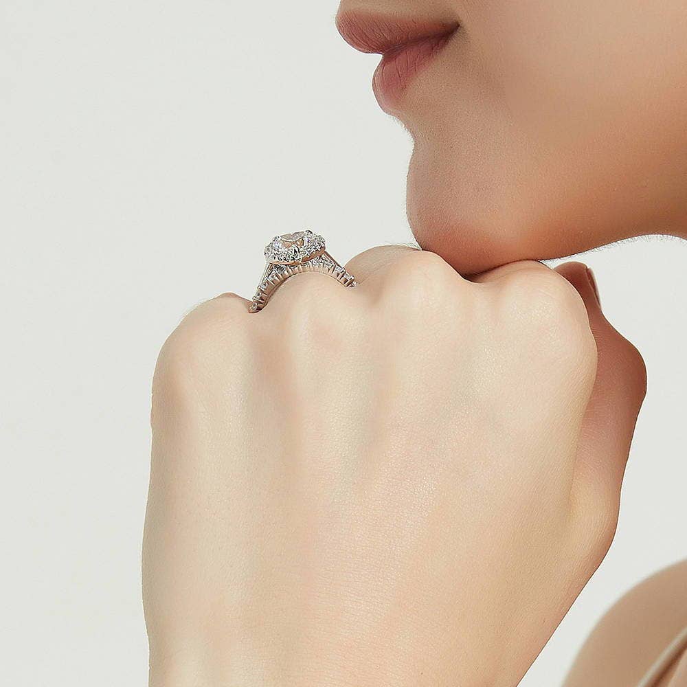 BERRICLE – wholesale Engagement ring – BERRICLE Sterling Silver Halo Heart CZ Engagement Ring Set6