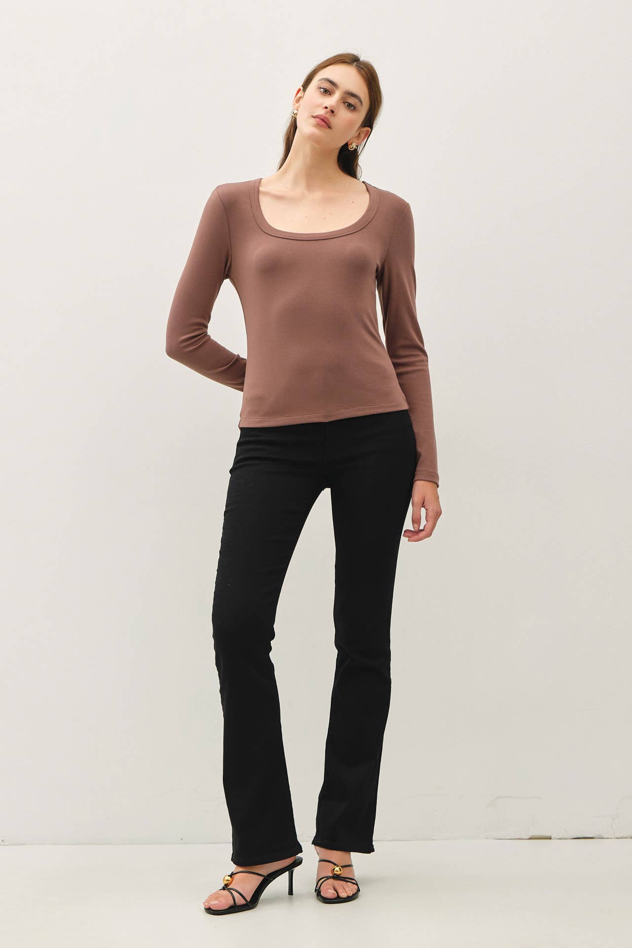 Be Cool - Wholesale Knit Top - Women's - BASIC SCOOP NECK LONG SLEEVE TOP13