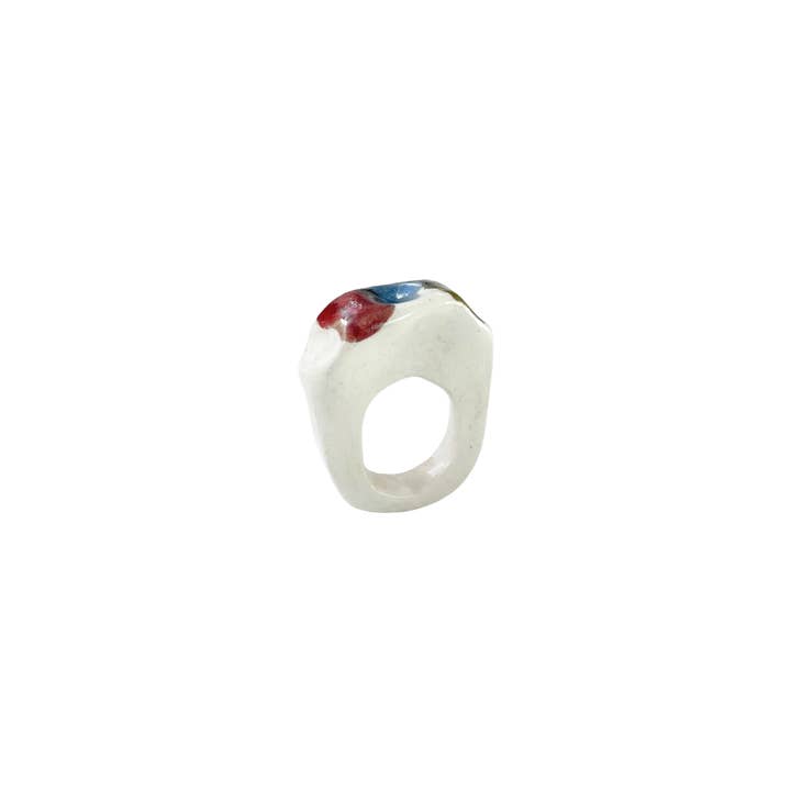 Blanca Olmos Studio - Wholesale Cocktail/Statement Ring - Le Rocher multicolor lightweight ceramic ring4