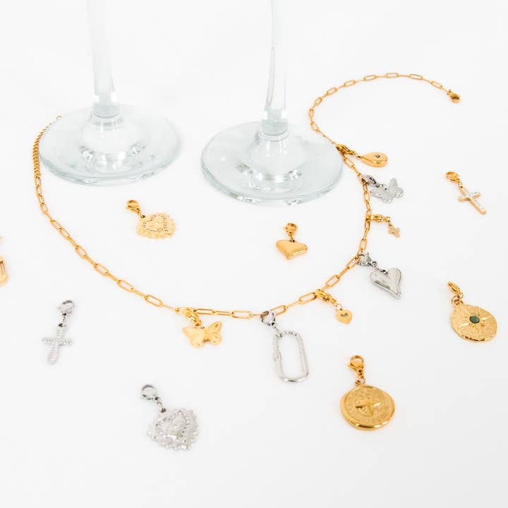 Pretty Simple - Wholesale Individual Charm/Pendant - Mini Diamond Charm Bar Charms - WATERPROOF