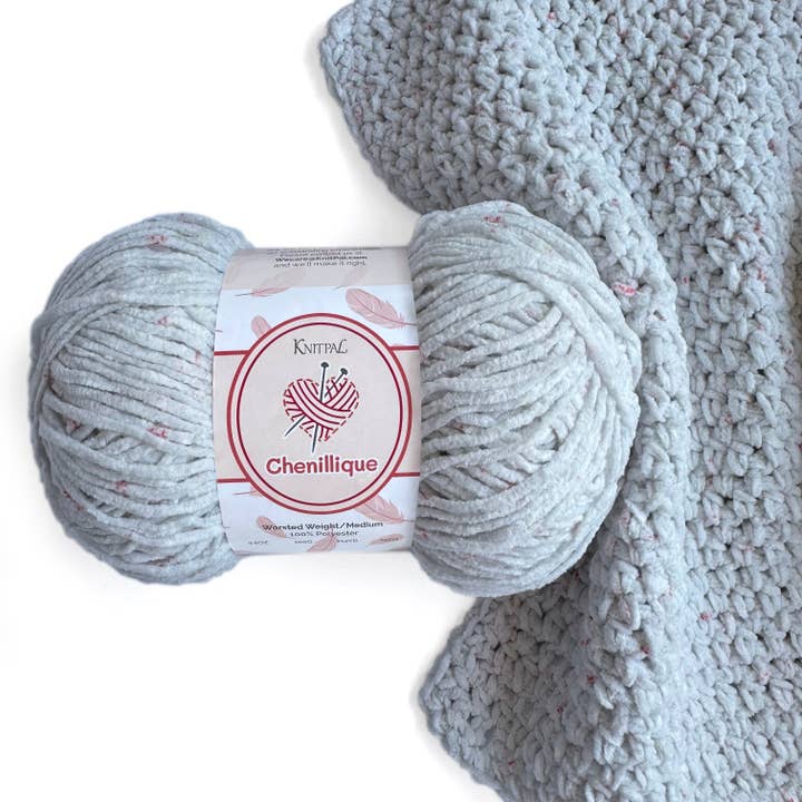 KnitPal - Wholesale Yarn - Chenillique Velvet Chenille Crochet Yarn - Worsted Weight 410