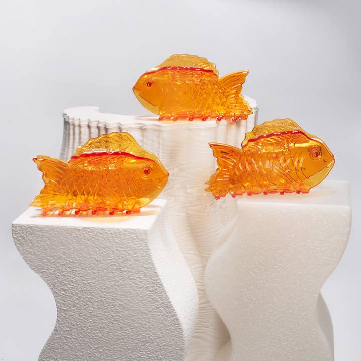 WINONA IRENE - Wholesale Hair Clip - Women's - Sea Bream Clear Orange Acetate Ocean Fish Hair Claw Clip6