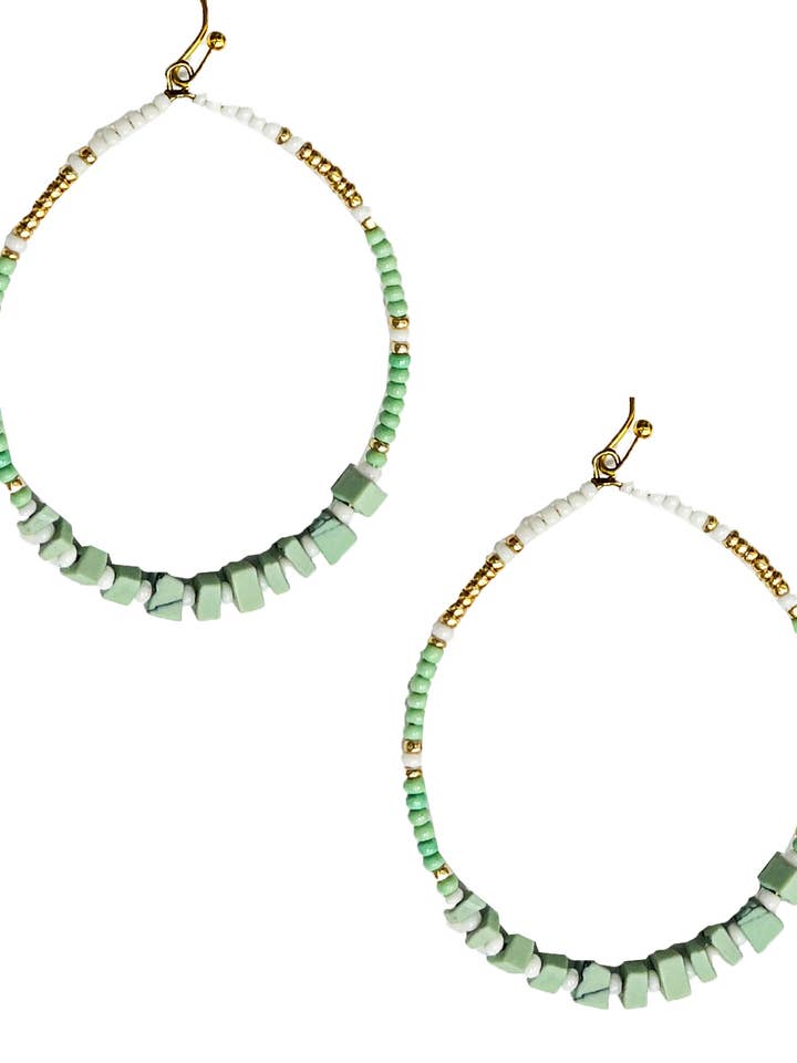 Mint Seed Bead Dingle Örhängen för wholesale av Accessorize Me