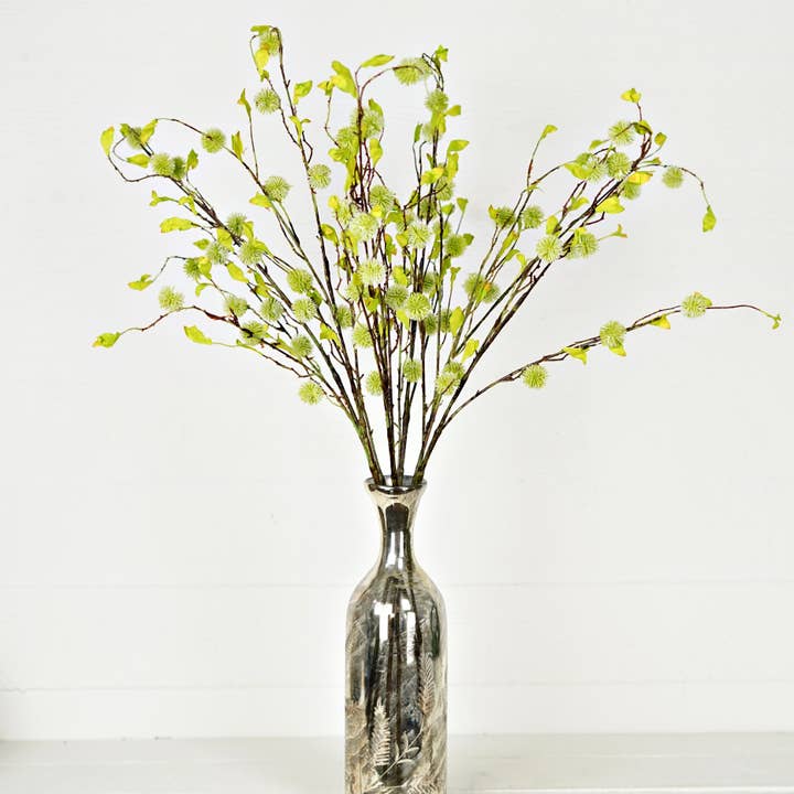 Impressive Enterprises, Inc. - Wholesale Artificial Flowers - 27116- 38inL Spiky Ball Branch-Green6