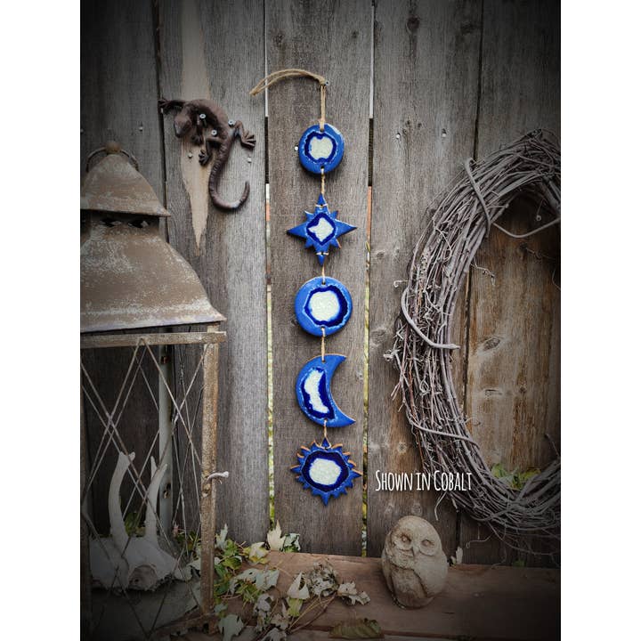 Dock 6 Pottery - Wholesale Wall Accent - Celestial Wall Hanging - Handmade Sun Moon Stars, Boho Gift5