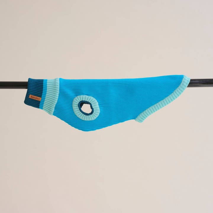 CRYSTAL SKY THE GLOW JUMPER (knitted dog sweater, blue) for wholesale on Faire1