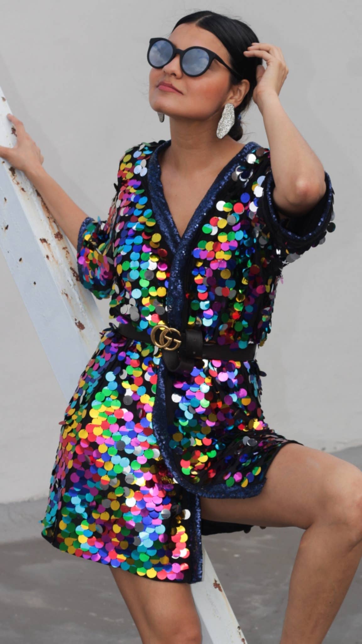 Festivo kimonos - Vente Kimono – femme - Kimono à sequins multicolores - Vêtements de festival - Rave LGBT3