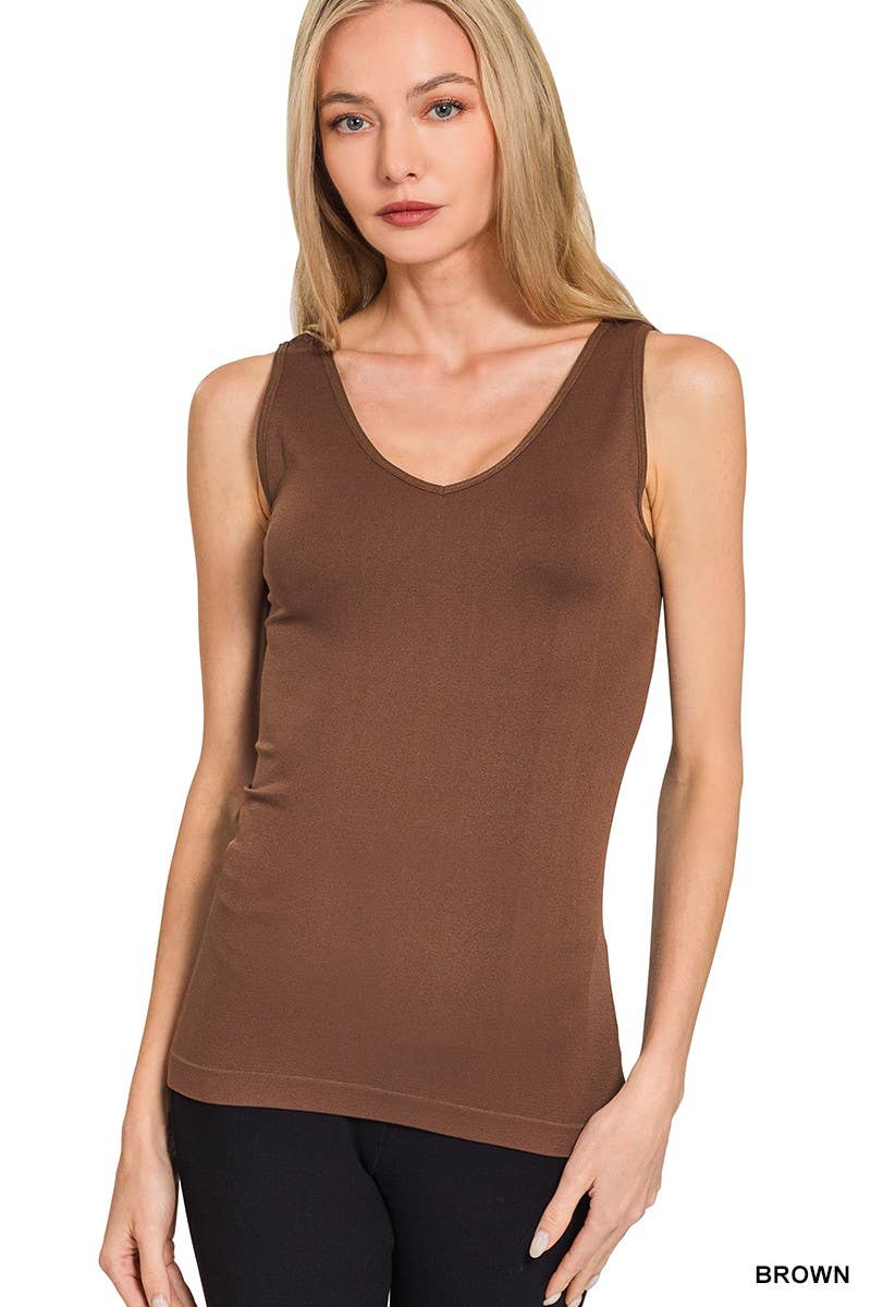 Vanilla Monkey - Vente Débardeur – femme - Débardeur sans coutures 2 en 1 col en U ou V8