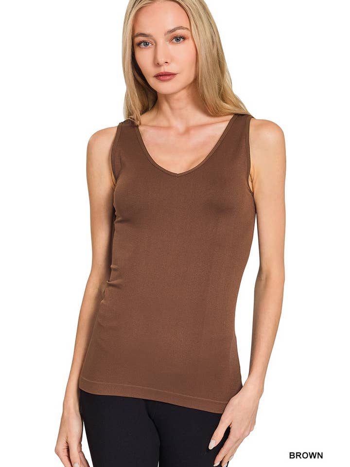 Vanilla Monkey - Vente Débardeur – femme - Débardeur sans coutures 2 en 1 col en U ou V8