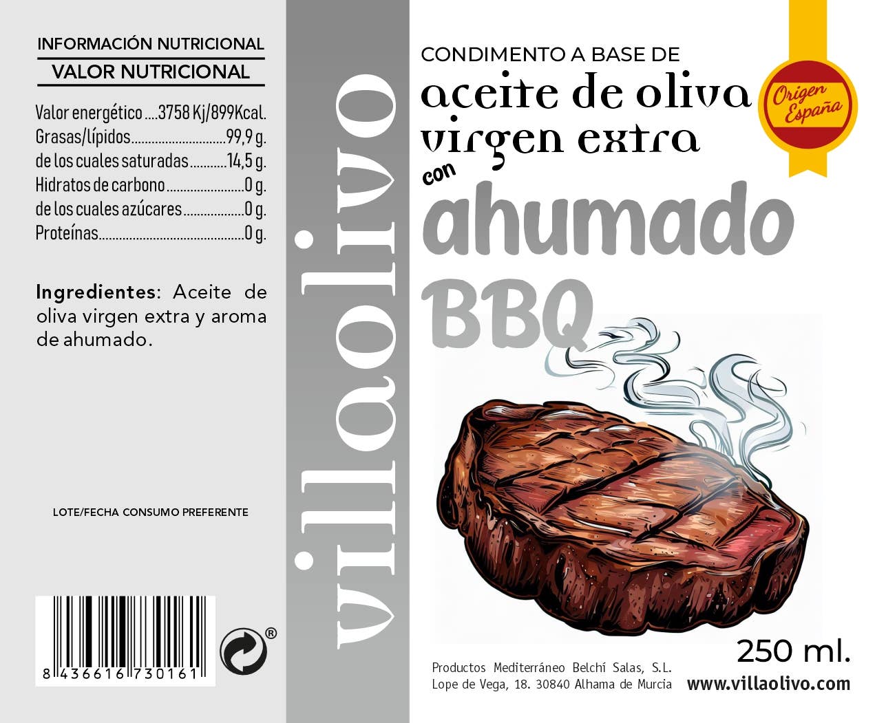 VillaOlivo – Engroshandel Olivenolie – Villaolivo - AOVE aromatiseret med røget BBQ 250 ml3