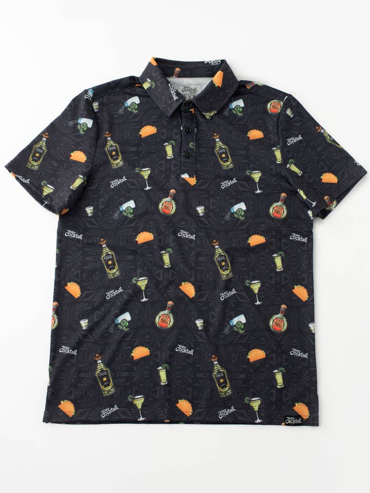 Tacos & Tequila Mens Polo for wholesale by Team Cocktail