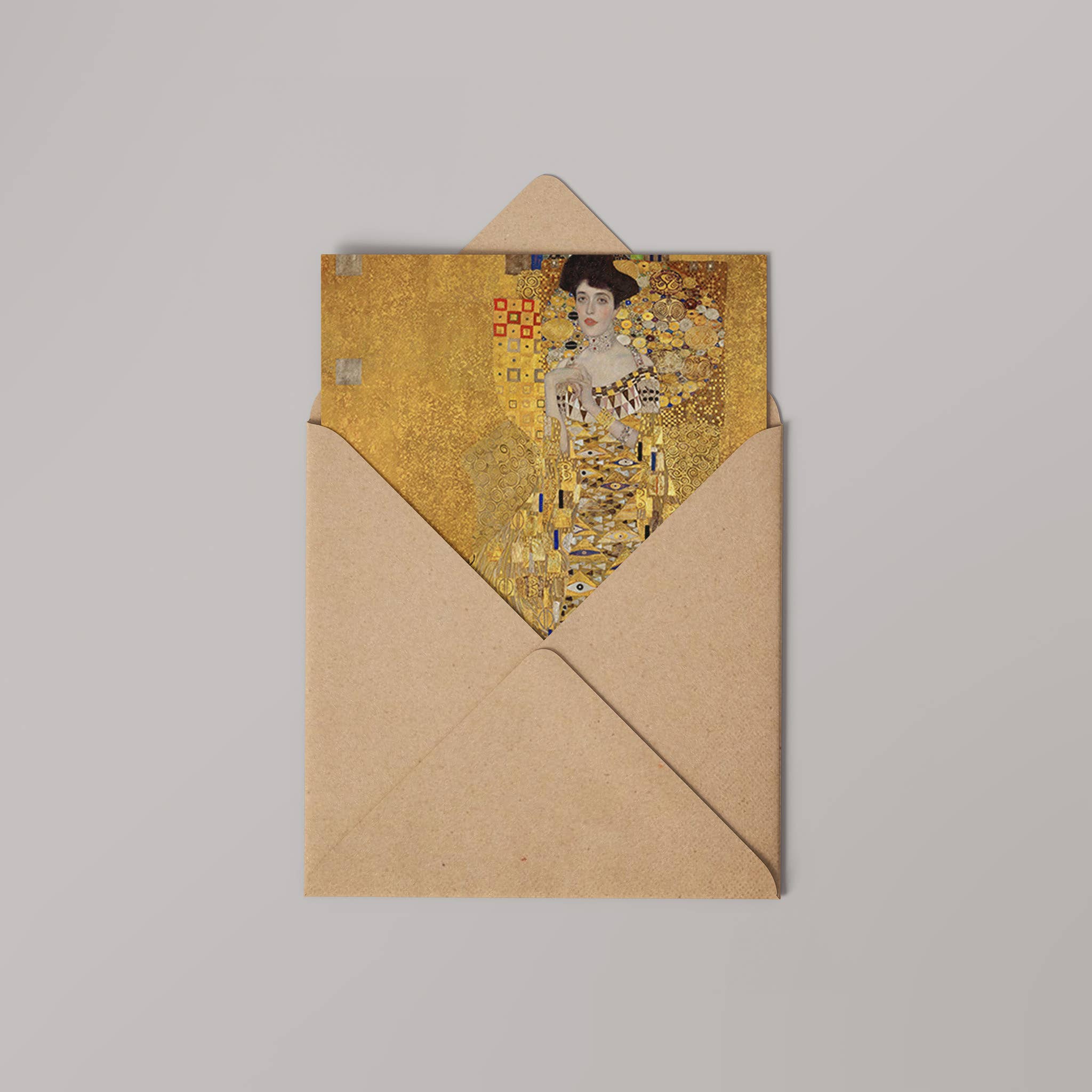On The Wall Art Ltd – wholesale Everyday greeting card – Portrait of Adele Bloch Bauer by Gustav Klimt 14x14cm Greetings Card1