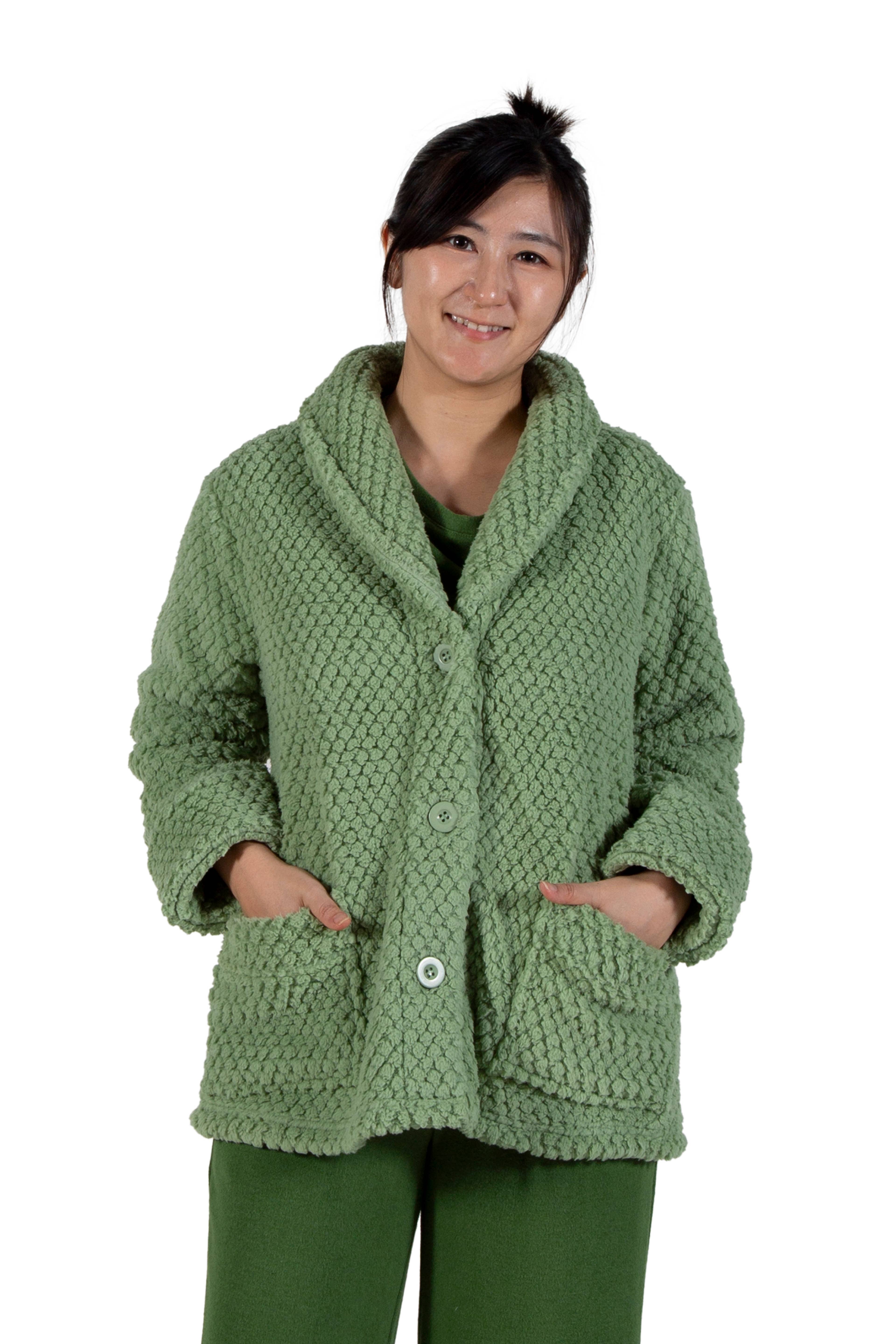 La Cera - Wholesale Lounge Top - Women's - Honeycomb Fleece Bed Jacket2