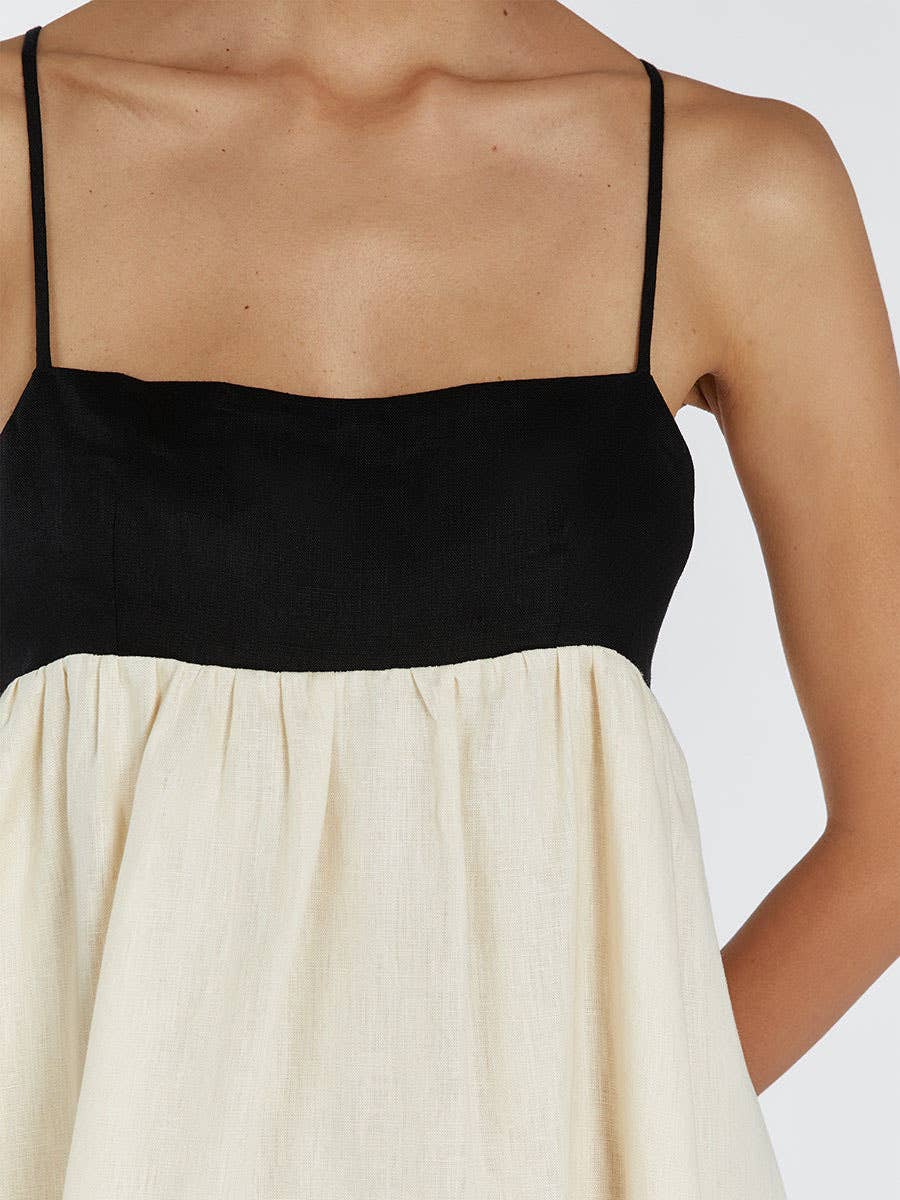 Beige Cotton Minimalism Spaghetti straps maxi dress for wholesale on Faire21