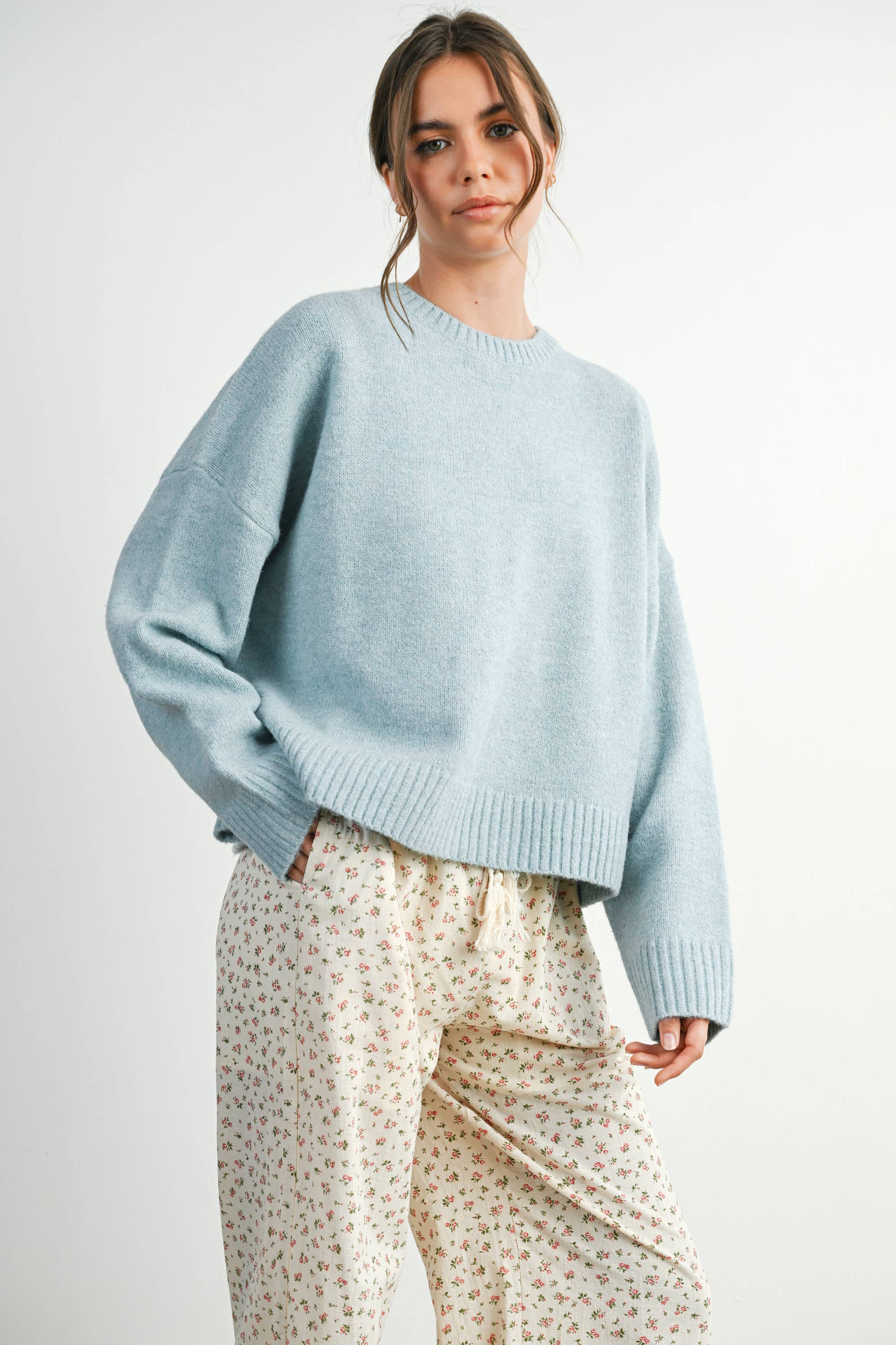 BUTTERMELON - Wholesale Knit Sweater - Women's - Tie-back Sweater - BMW781539